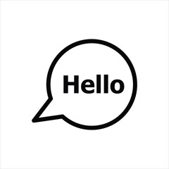 Cartoon Speech Bubble or Dialogue Balloon, Hello Greeting Icon flat illustration on white background..eps