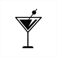 Cocktail glass icon. Summer drinks sign. flat illustration on white background..eps