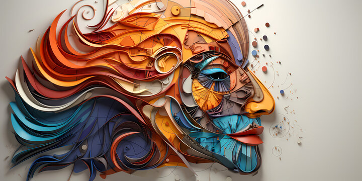 Colorful Emotions - Diverse Human Face Expressing a Range of Feelings