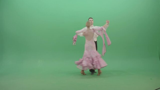 pink dress green screen Pink Dress Hanging On Folding Screen On A Green Background Stock Photo - Download Image Now