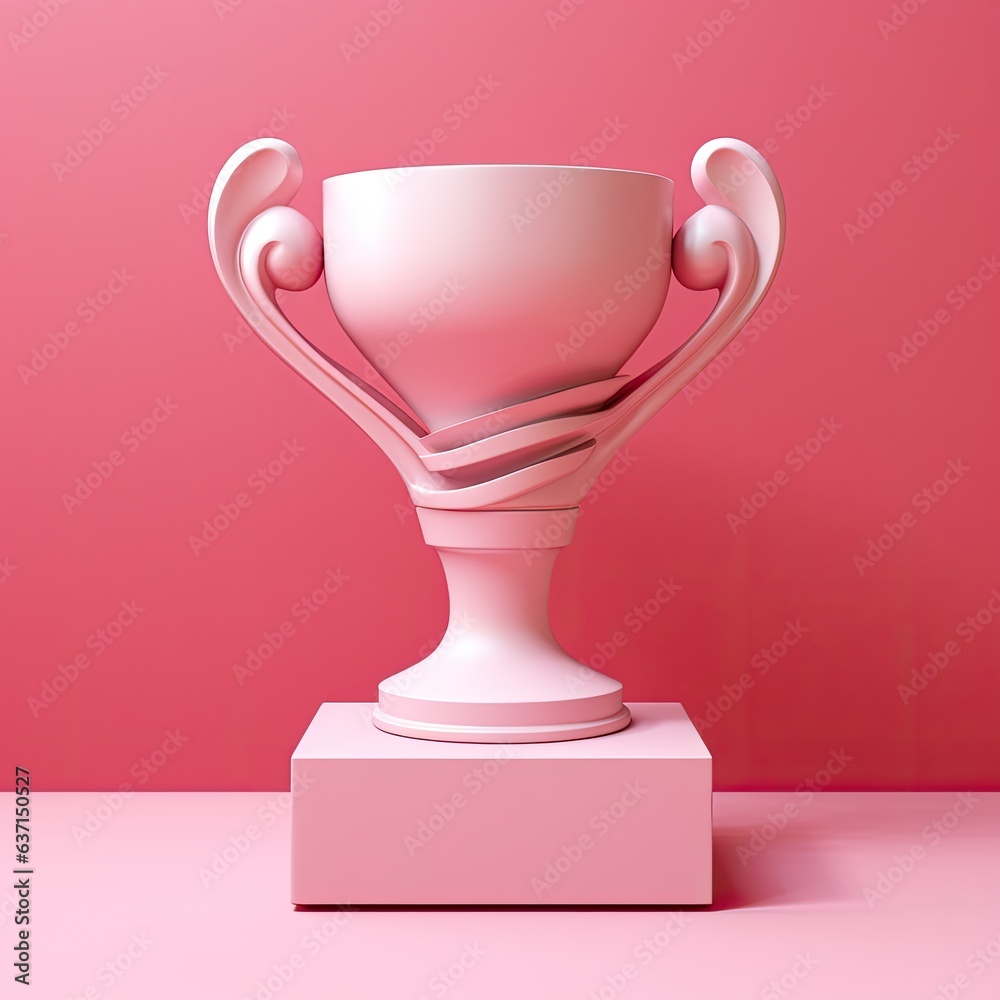 Wall mural trophy in 3d style trending color palette