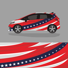 Obraz premium Car side and wrap sticker design. Auto vinyl decal template. Suitable for printing or cutting