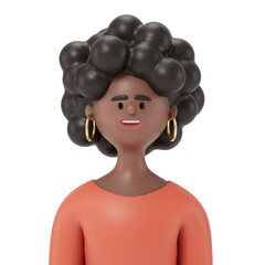 A 3D cartoon smiling character, close up portrait,3d rendering,conceptual image, isolated on white background.