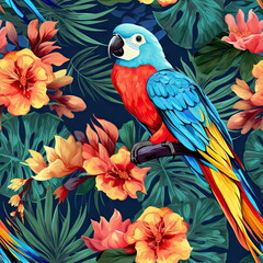 Obraz premium Seamless Pattern Parrot