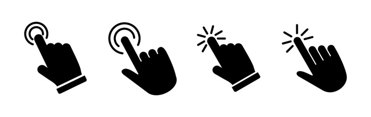 hand click icon vector. clicking finger icon. pointer icon