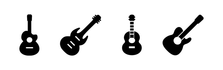 Obraz premium Guitar icon vector. musical instrument sign