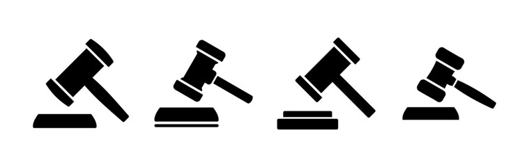 Gavel icon vector. judge gavel icon. auction hammer