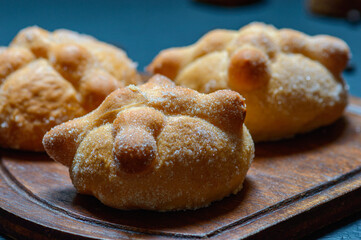 Traditional Mexican Pan de Muerto. Bread of the Dead Made for Day of the Dead