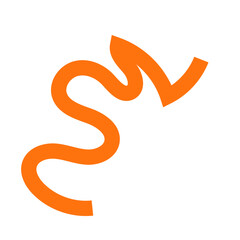 Fototapeta premium Orange doodle squiggly lines vector 