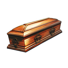 illustrated coffin isolated on a white background