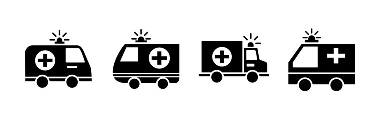 Ambulance icon vector. Ambulance car icon