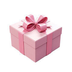 Fototapeta premium Pink box isolated on transparent background as a gift