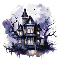 Fototapeta na wymiar haunted house isolated on a white background