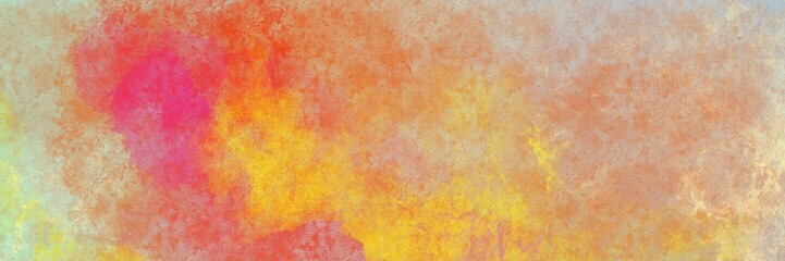 Abstract orange red and hot pink background design, watercolor texture blotches of wispy clouds in the sky, colorful smoke illustration