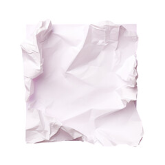 Crumpled white paper isolated on transparent background