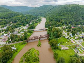 August 2023 aerial photo of Town of Hancock, Delaware County, NY.