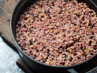Rice Cooked in an Iron Pot