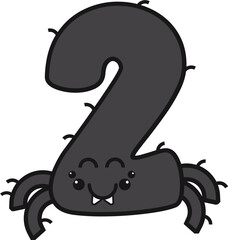 2 number with spider character