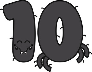 10 number with spider character