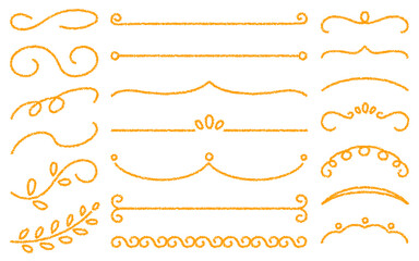 クレヨン素材　手描きの装飾パーツいろいろセット