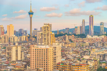 Naklejka premium Beautiful cityscape of Macau downtown