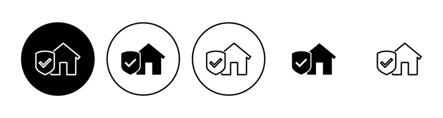 House insurance icon set. house protection icon.