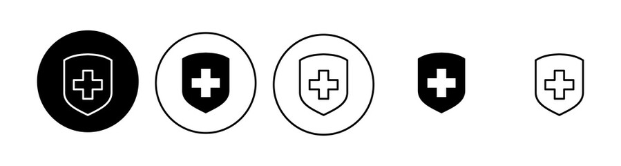 Health insurance icon set. Insurance health document icon