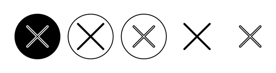 Close icon set. Delete icon vector. cross sign