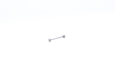 Ear earring with two silver balls