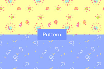 Flat design pattern for dentists clinics hospitals nurses day care centers and schools