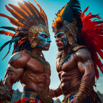 guerreros aztecas y mayas