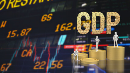 The Gap gold text and coins for Business concept  3d rendering
