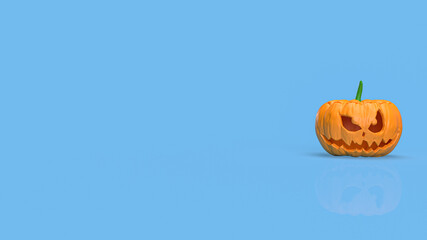 The jack o lantern pumpkin Boarder line  for halloween content 3d rendering