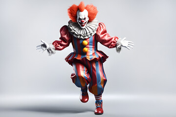 Portrait of a scary clown. Generative AI - 637160183
