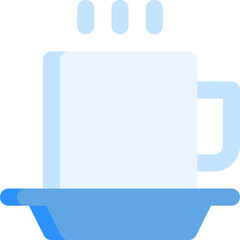Tea cup in flat icon. Coffee cup, hot drink, breakfast