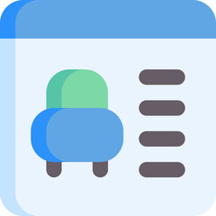 Booking hotel in flat icon. Online reservation, hotel, booking online, website, browser