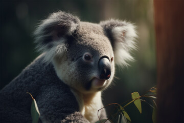 a cute koala with a blurred background