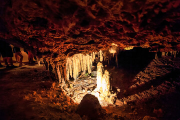 Beautiful scenic view of an underground cavern