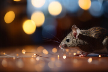 a little mouse with a blurry background