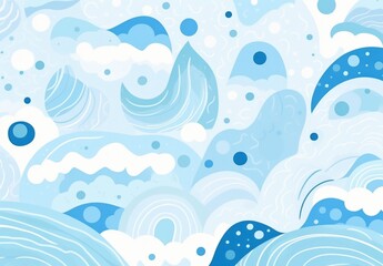 Fototapeta na wymiar modern seaside watercolor pattern, in the style of geometric, Generative AI