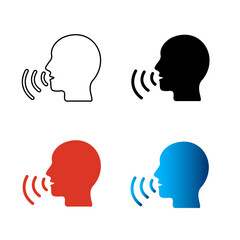 Abstract Talking Silhouette Illustration