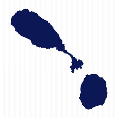 Flat Simple Saint Kitts Vector Map