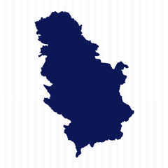 Flat Simple Serbia Vector Map