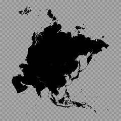 Transparent Background Asia Simple map