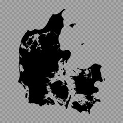 Transparent Background Denmark Simple map