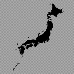Transparent Background Japan Simple map