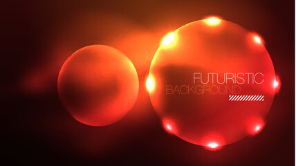 Circles with bright neon shiny light effects, abstract background wallpaper design