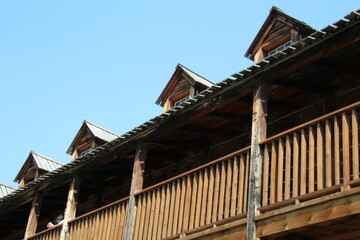 Looking Up At The Wooden House