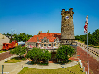 Aerial view of the Santa Fe Depot Museum