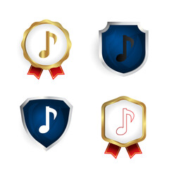 Abstract Audio Tune Badge and Label Collection